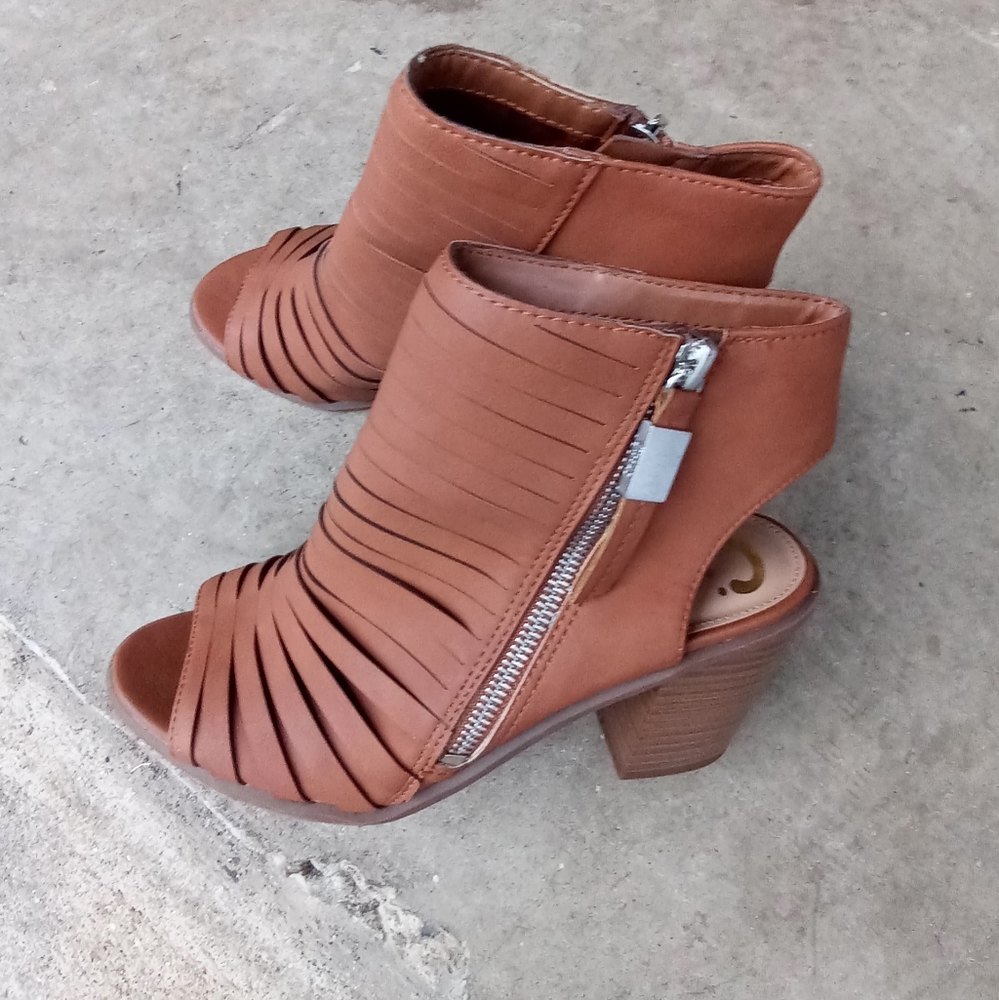 Circus Sam Edelman | Kesler Peep Toe Sandals Camel Brown Size 7